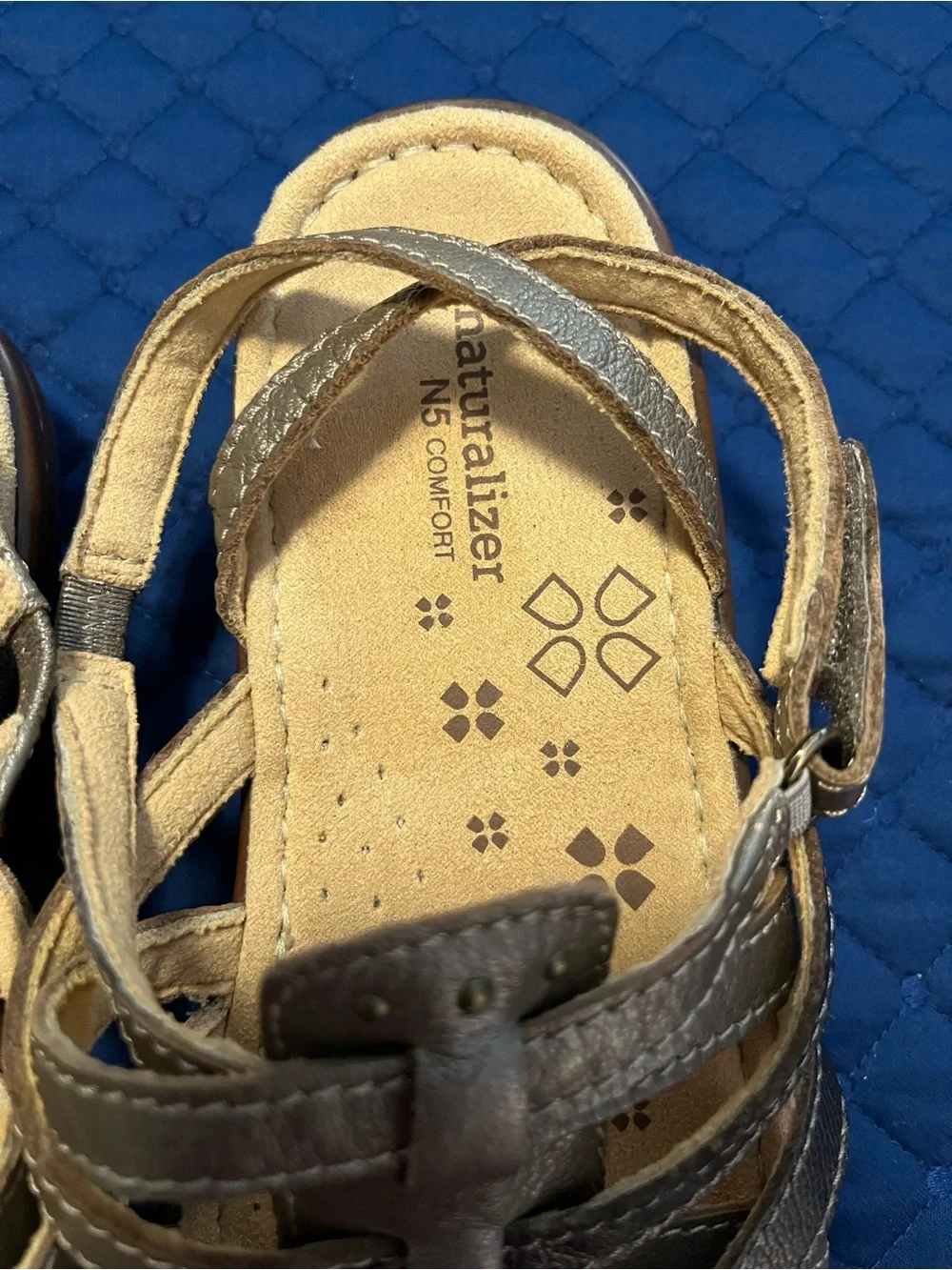 Naturalizer Metallic Bronze Multi-Strap Comfort Sandals